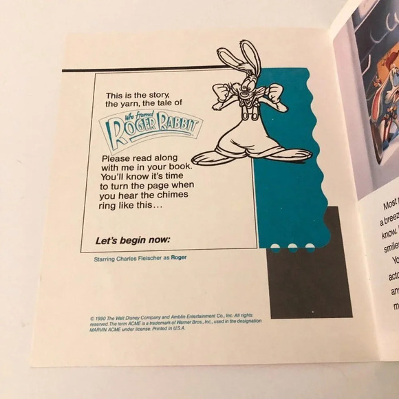 Vtg 1990 Who Framed Roger Rabbit  as Told by Roger Disney Book - Picture 5 of 15